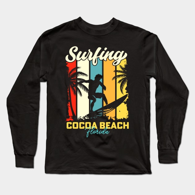 Surfing | Cocoa Beach, Florida Long Sleeve T-Shirt by T-shirt US